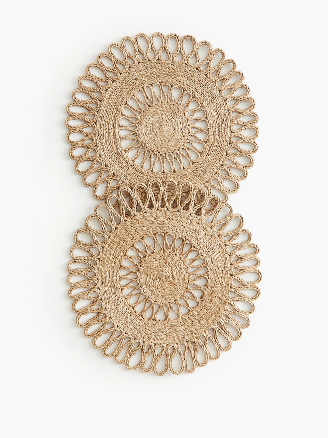 H&M 2-Pcs Beige Textured Jute Table Placemats