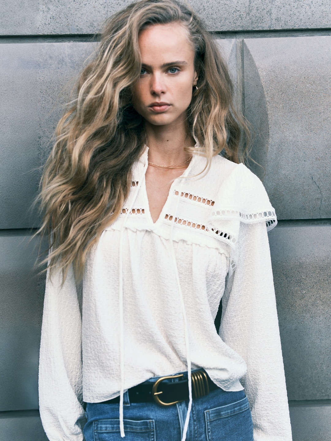 H&M Women Textured Jersey Blouse