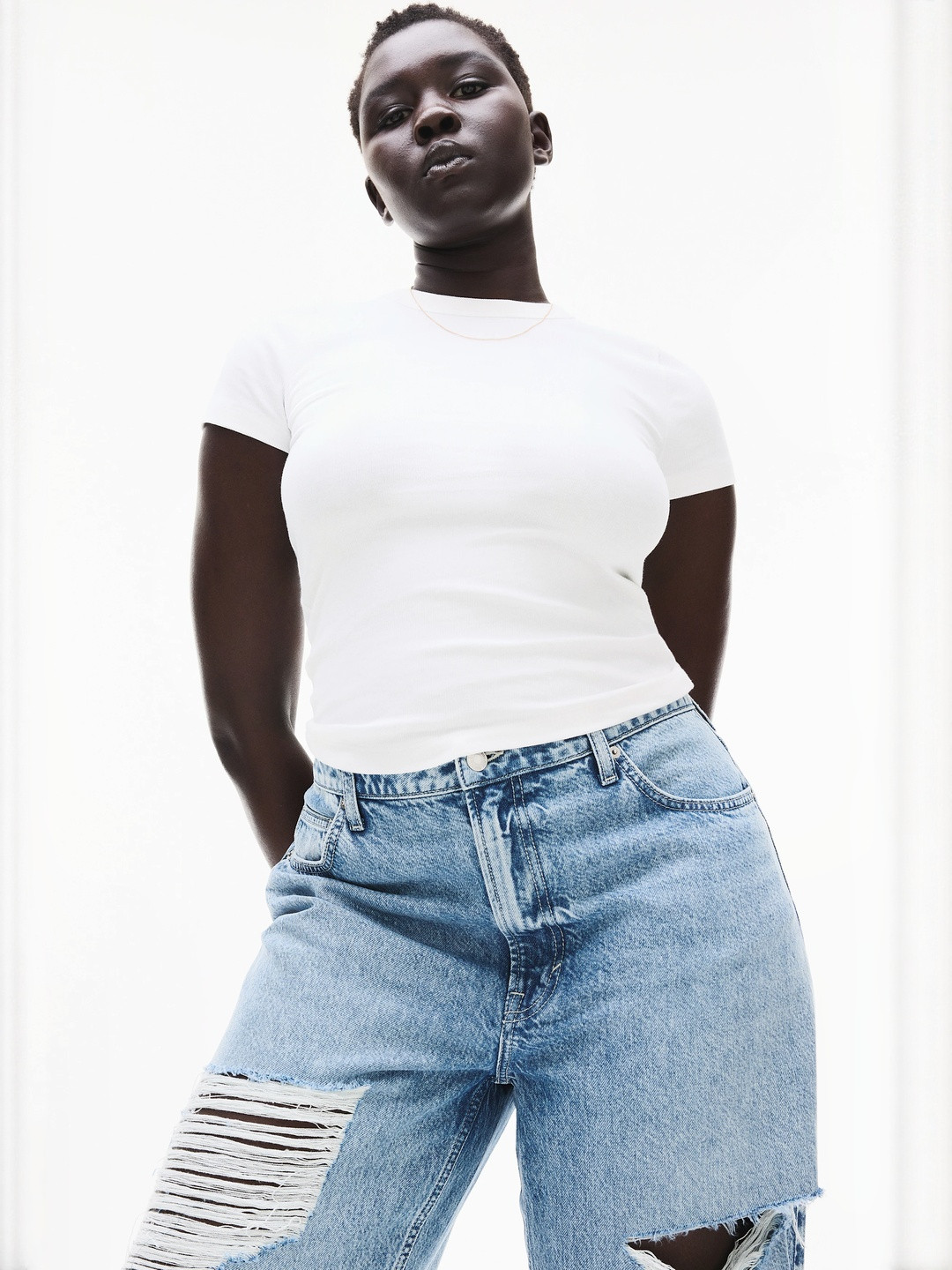 H&M Ribbed Modal-Blend T-shirt