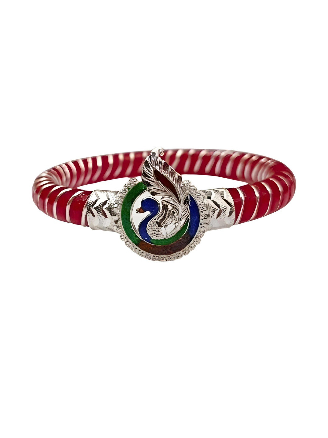 PARASMONI 925 Silver Peacock Design Bangles