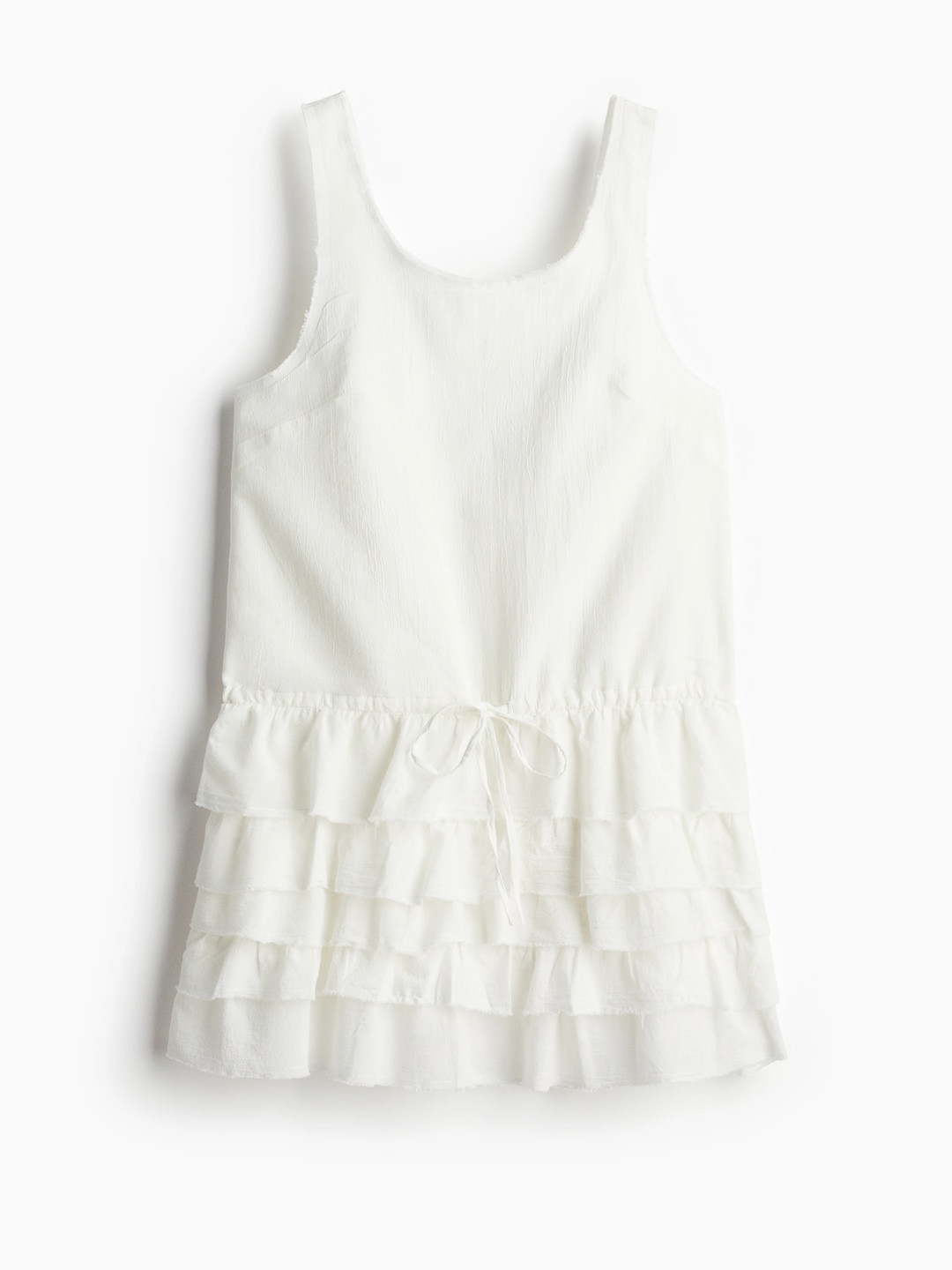 H&M Women Raw-Edge Tiered-Skirt Dress