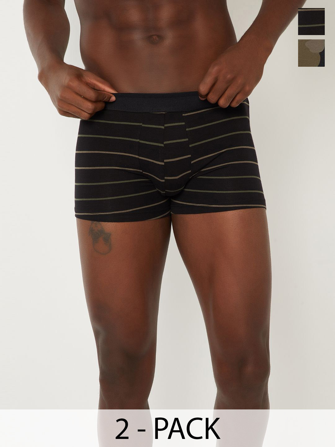 max Men Pack Of 2 Printed Anti-Bacterial Trunks