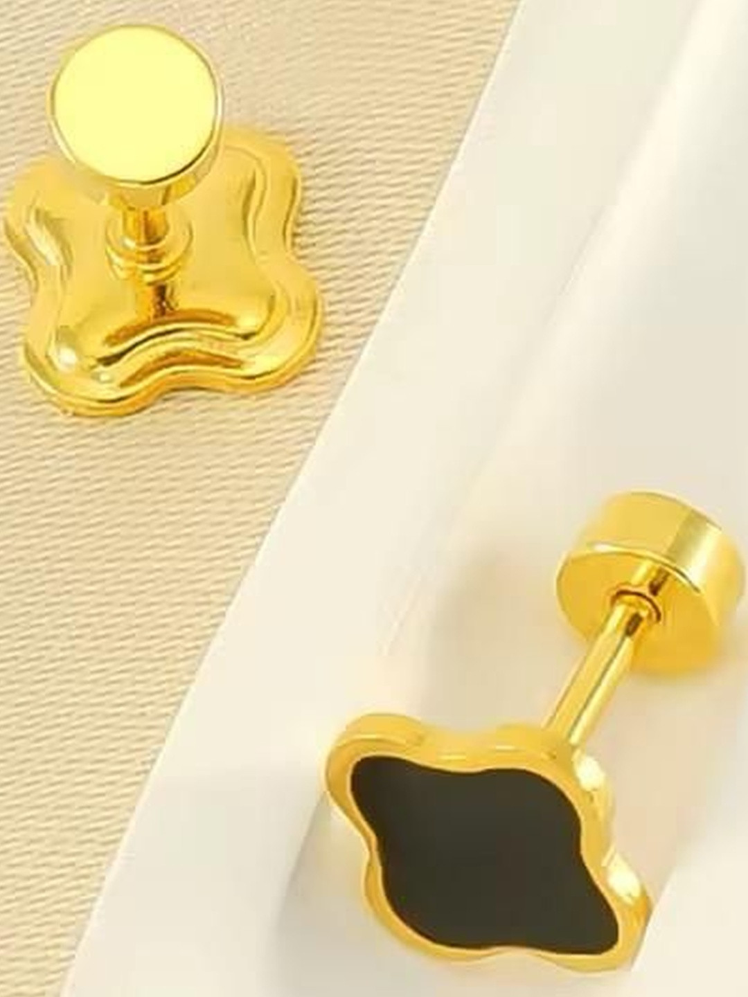 DZOIR Women Clover Stud Earrings