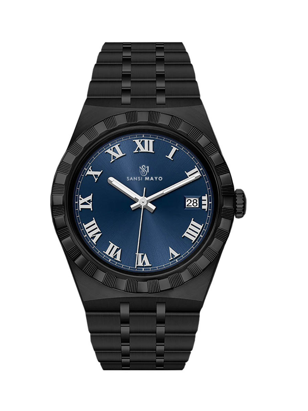 SANSIMAYO Divas Men Bracelet Style Straps Quartz Analogue Watch SM-M-201-B-B-BL