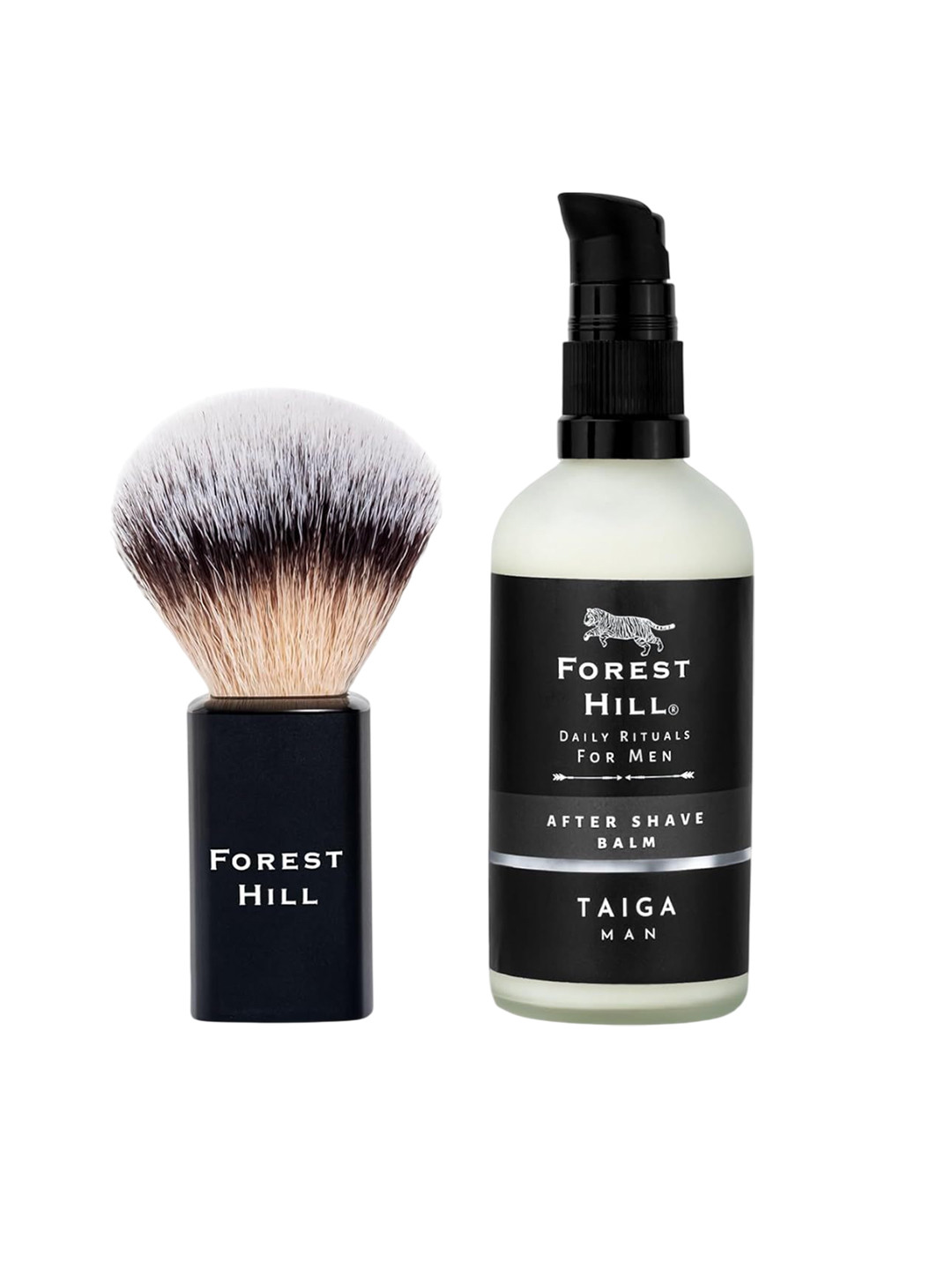 FOREST HILL Set Of 2 Lincoln Shaving Brush & Taiga After Shave Balm -100 ml