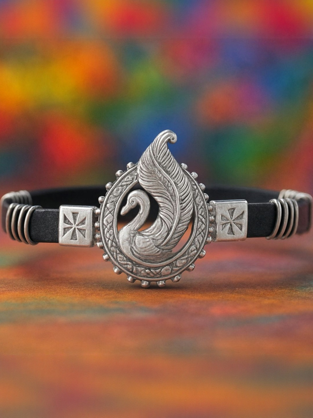 PARASMONI Women 925 Silver Peacock Bangles