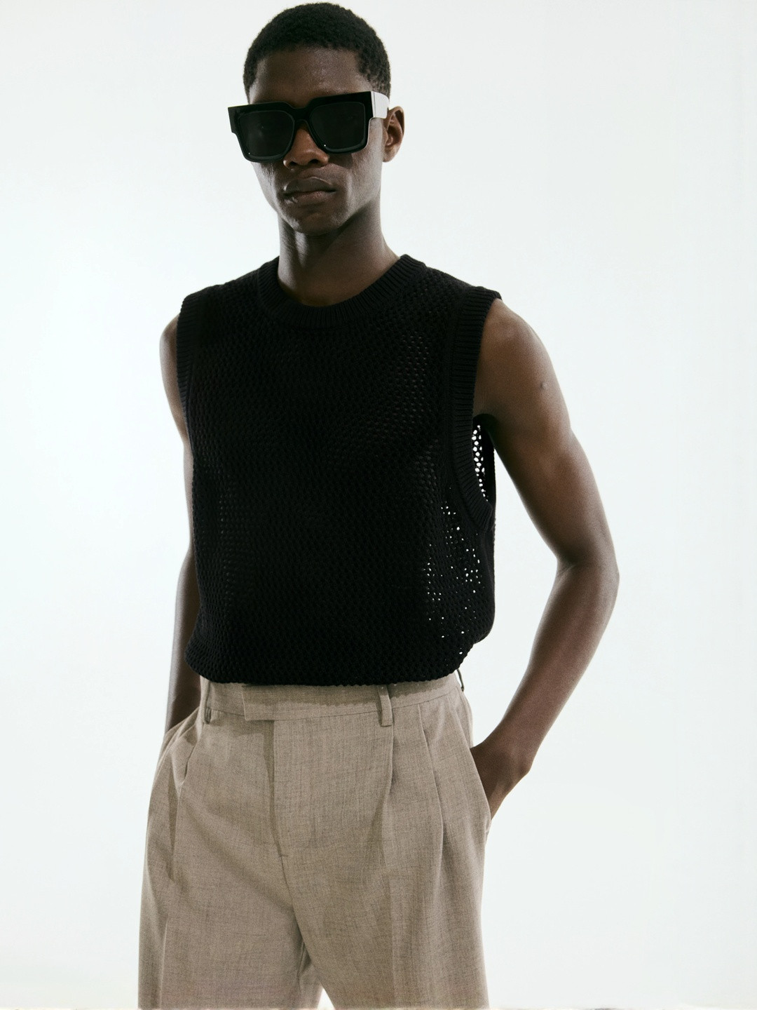 H&M Regular Fit Pointelle-Knit Vest Top