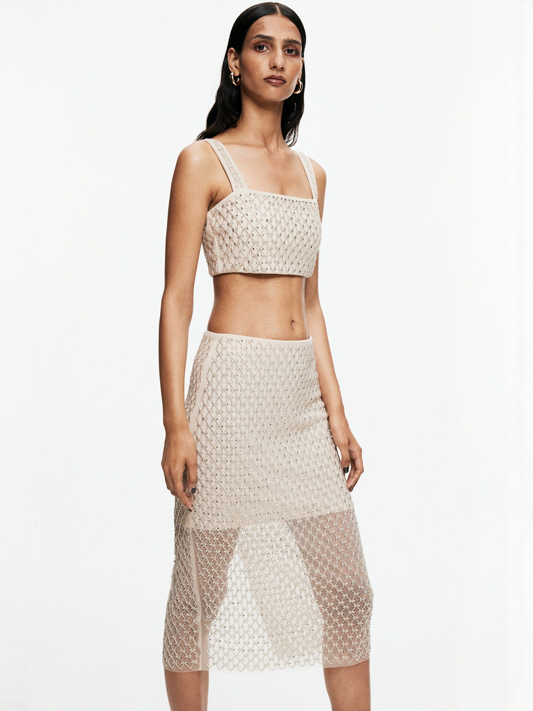 H&M Women Sequined Pencil Skirts