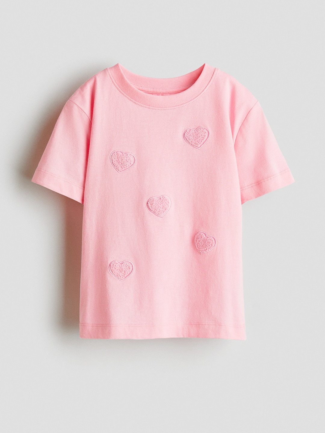 H&M Girls Pink Pure Cotton T-shirt