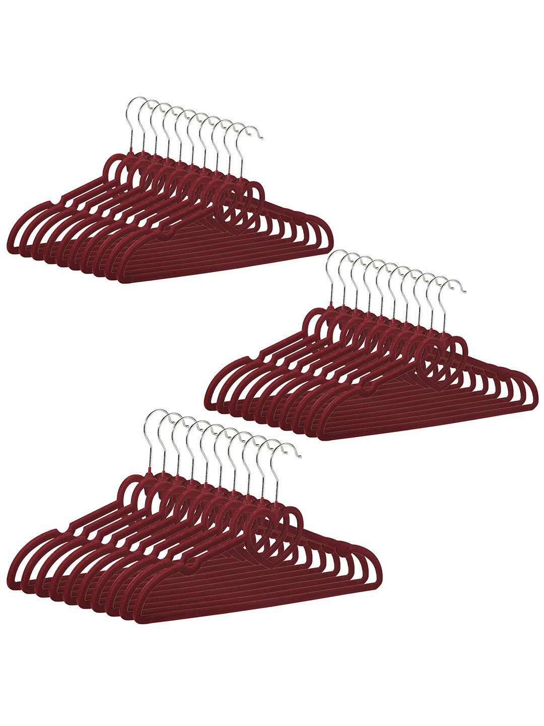Aura 30-Pcs Maroon Anti-Rust Cloth Hangers