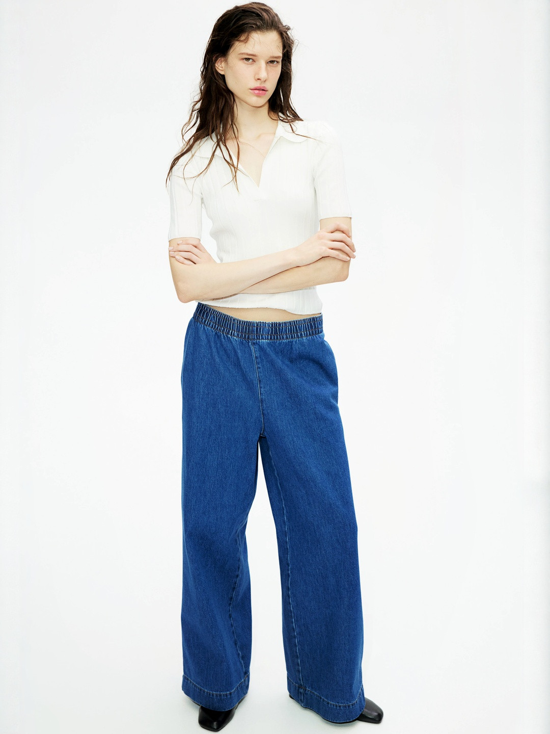 H&M Pull-On Denim Trousers