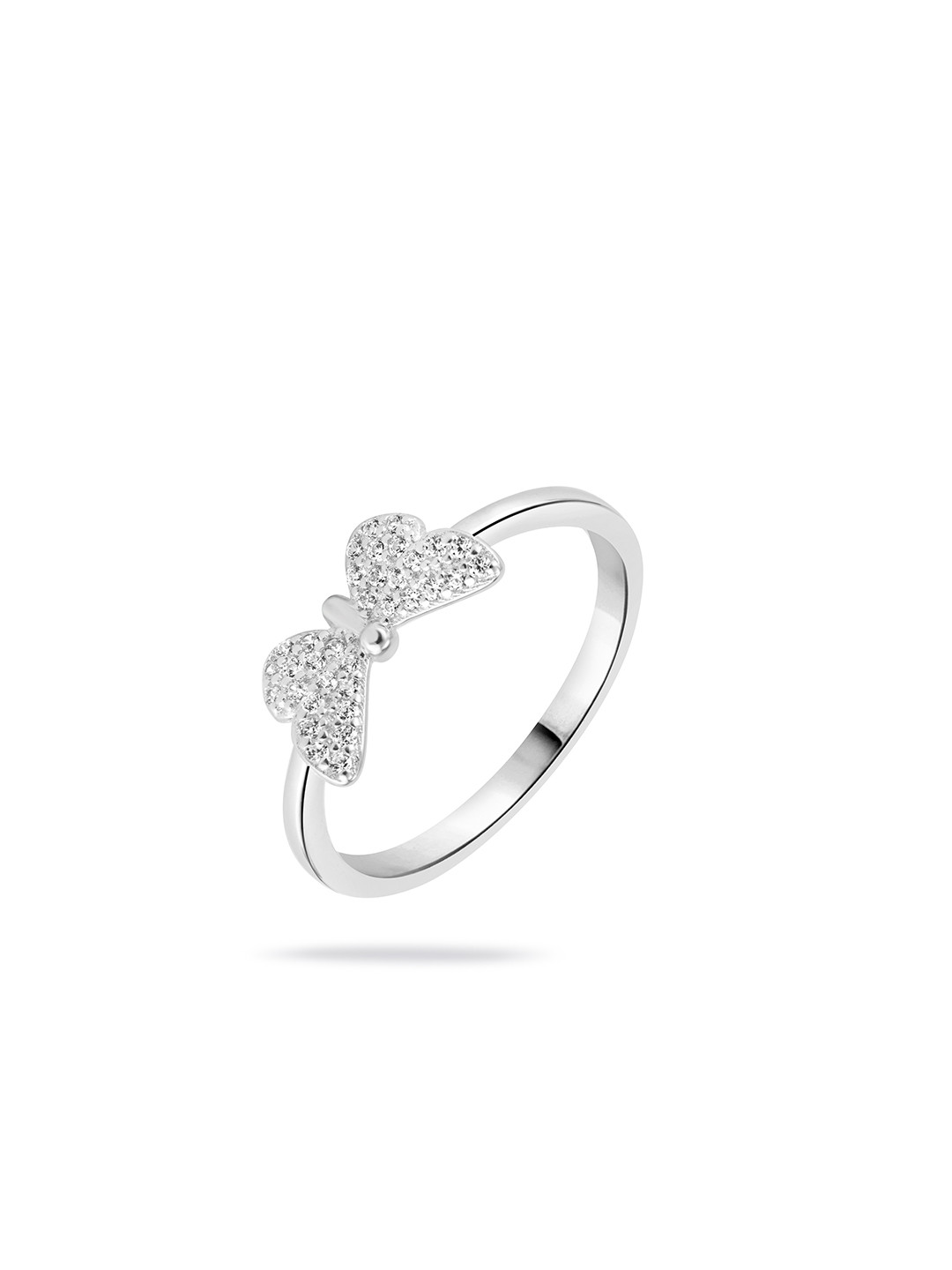 SRIYA 925 Sterling Silver 14 K Cubic Zirconia Studded Finger Ring