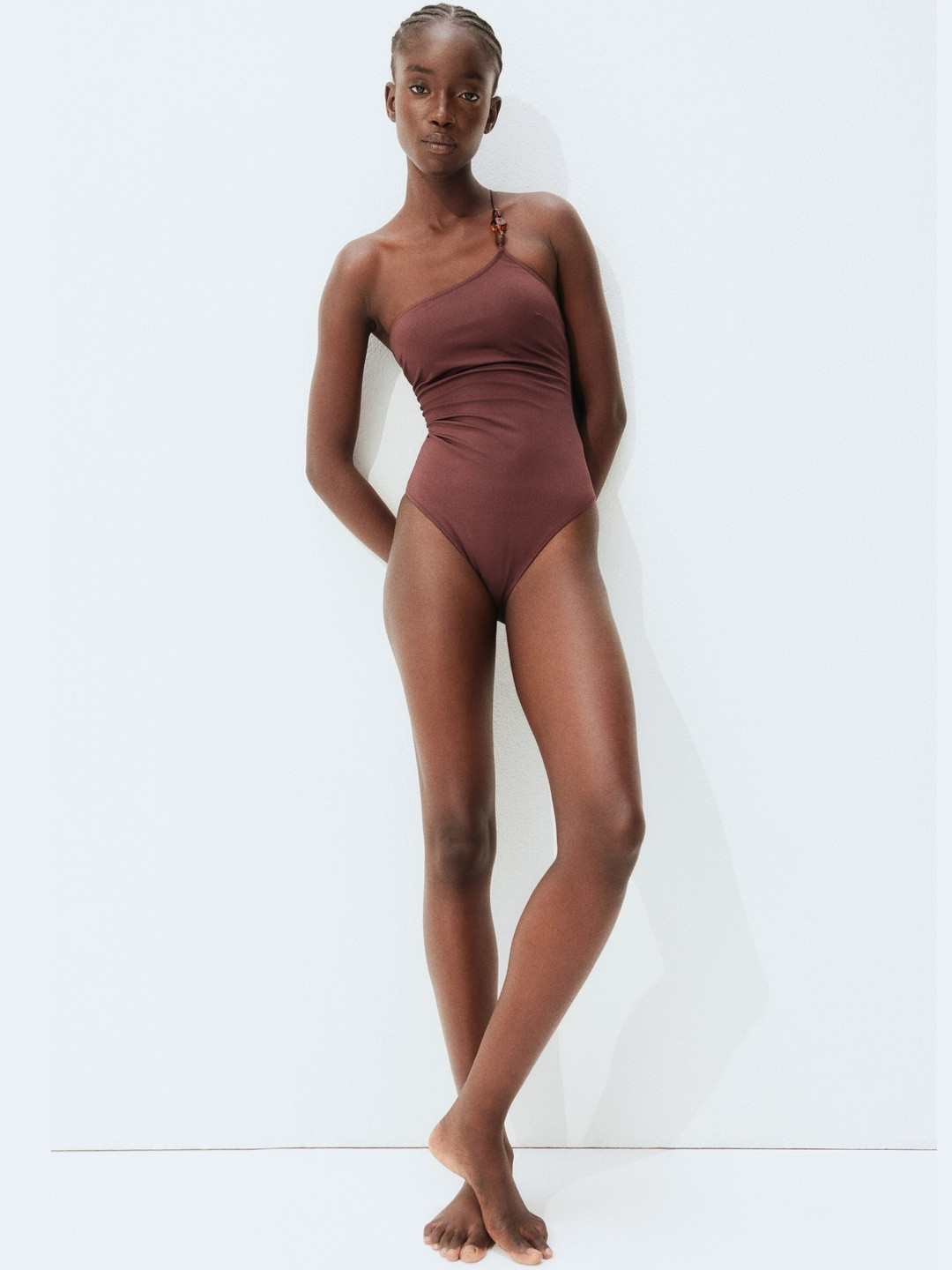 H&M Padded-Cup One-Shoulder Swimsuit