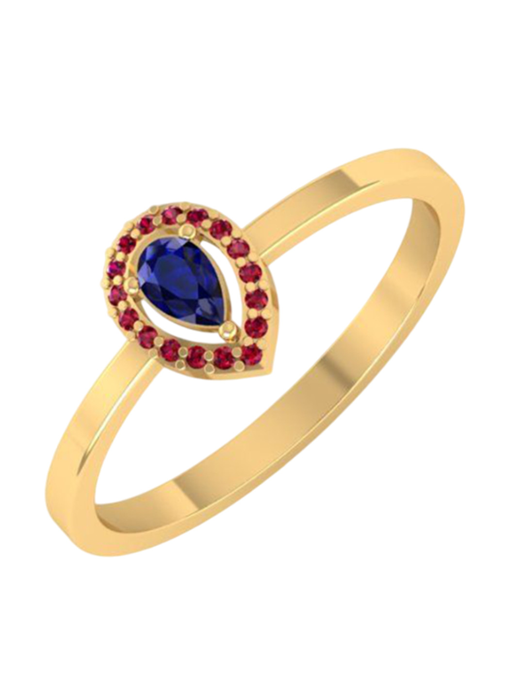 Eddicted 14K Gold-Plated Cubic Zirconia Ruby Halo Finger Ring