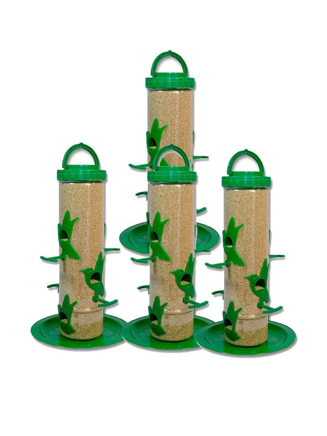 AMIJIVDAYA Set of 4 Green Hanging Bird Food Feeder