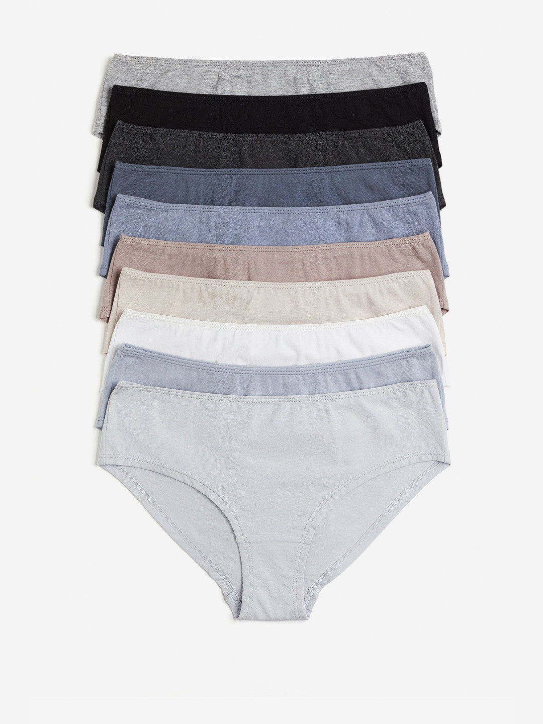 H&M Women Pack of 10 Mid-Rise Hipster Briefs