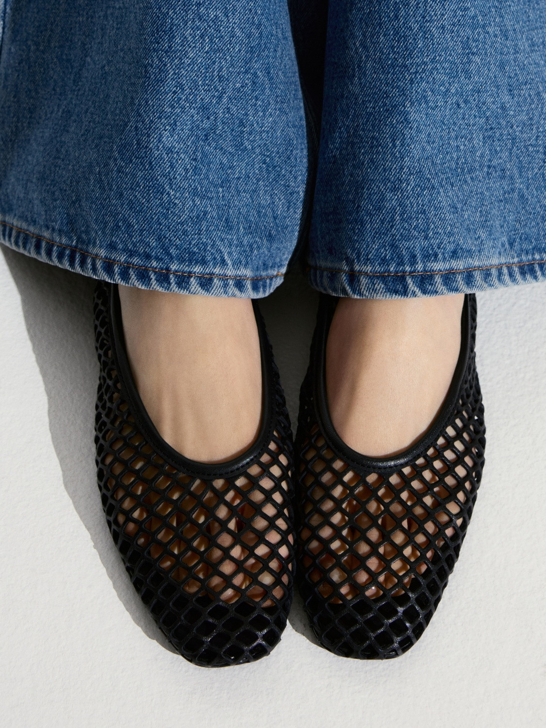 H&M Perforated Leather Ballet Pumps