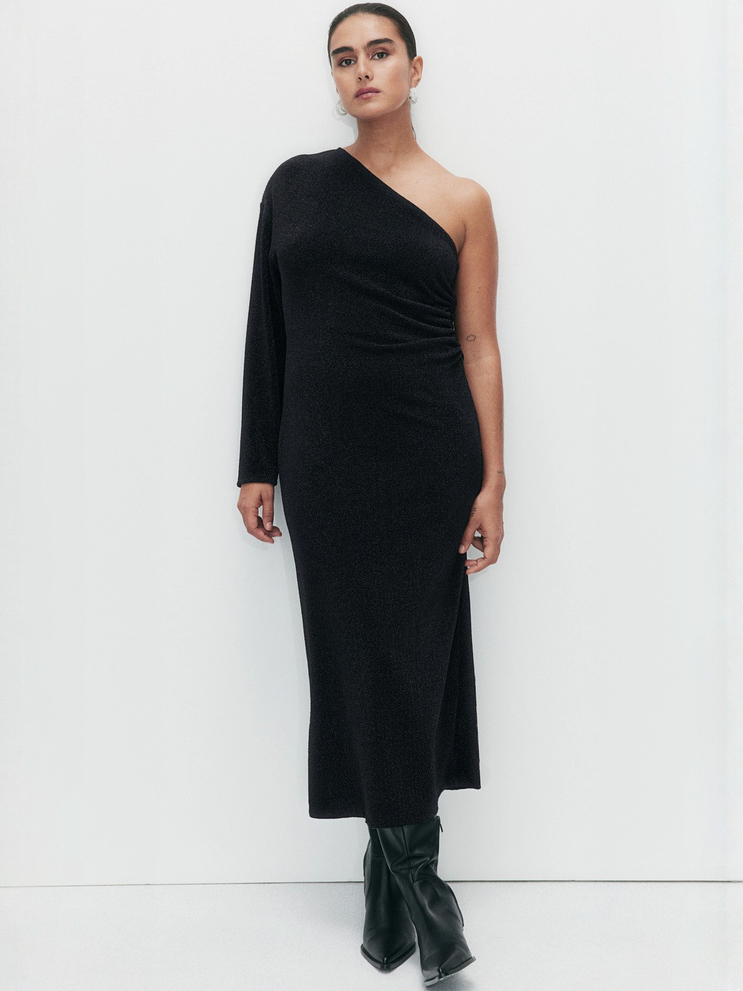 H&M Glittery One-Shoulder Dress