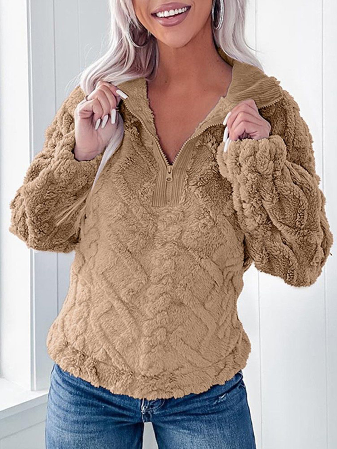 StyleCast Women Brown Solid Long Sleeves Top