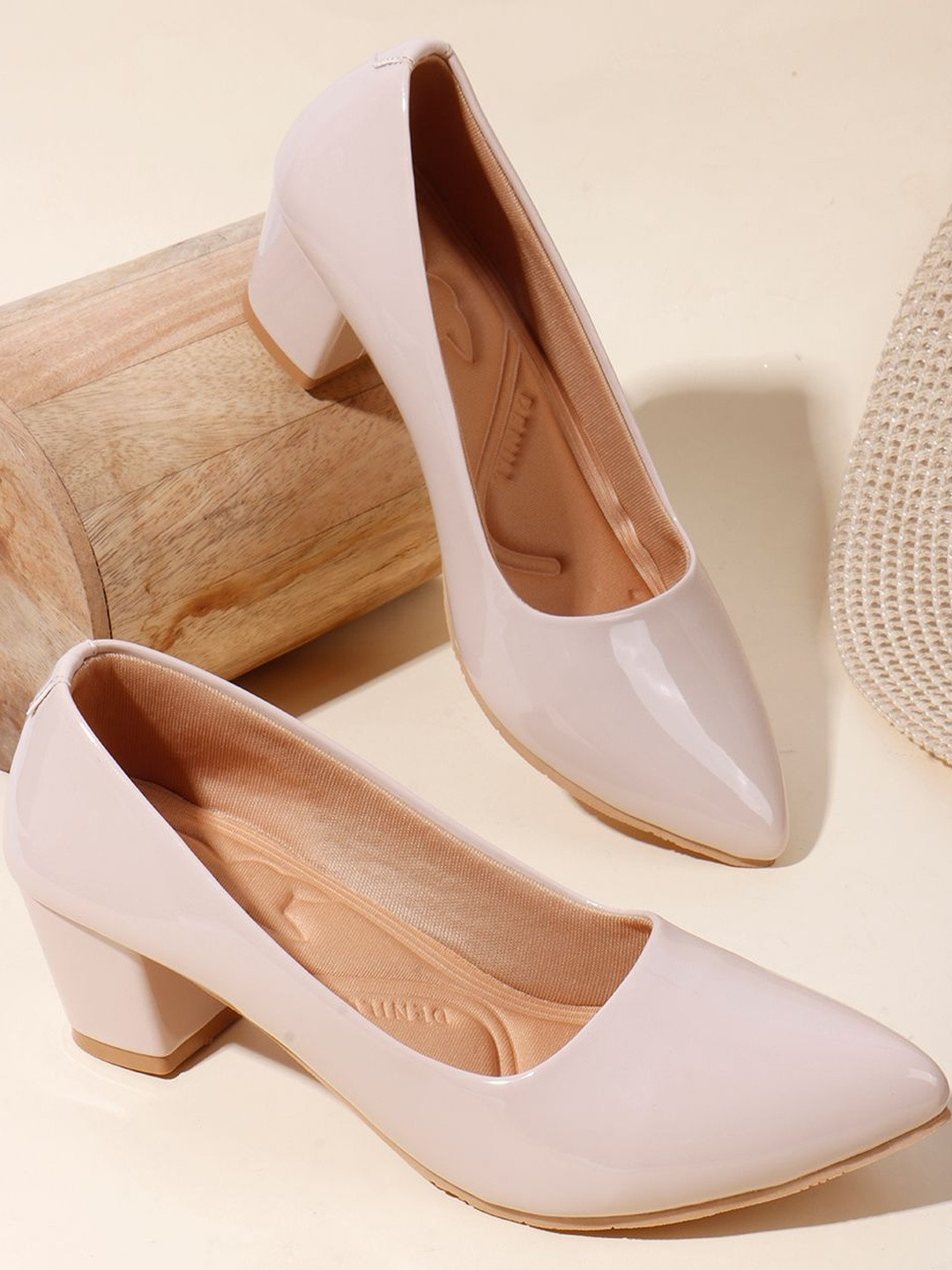 Denill Synthetic Patent Pointed Toe Pumps Heels