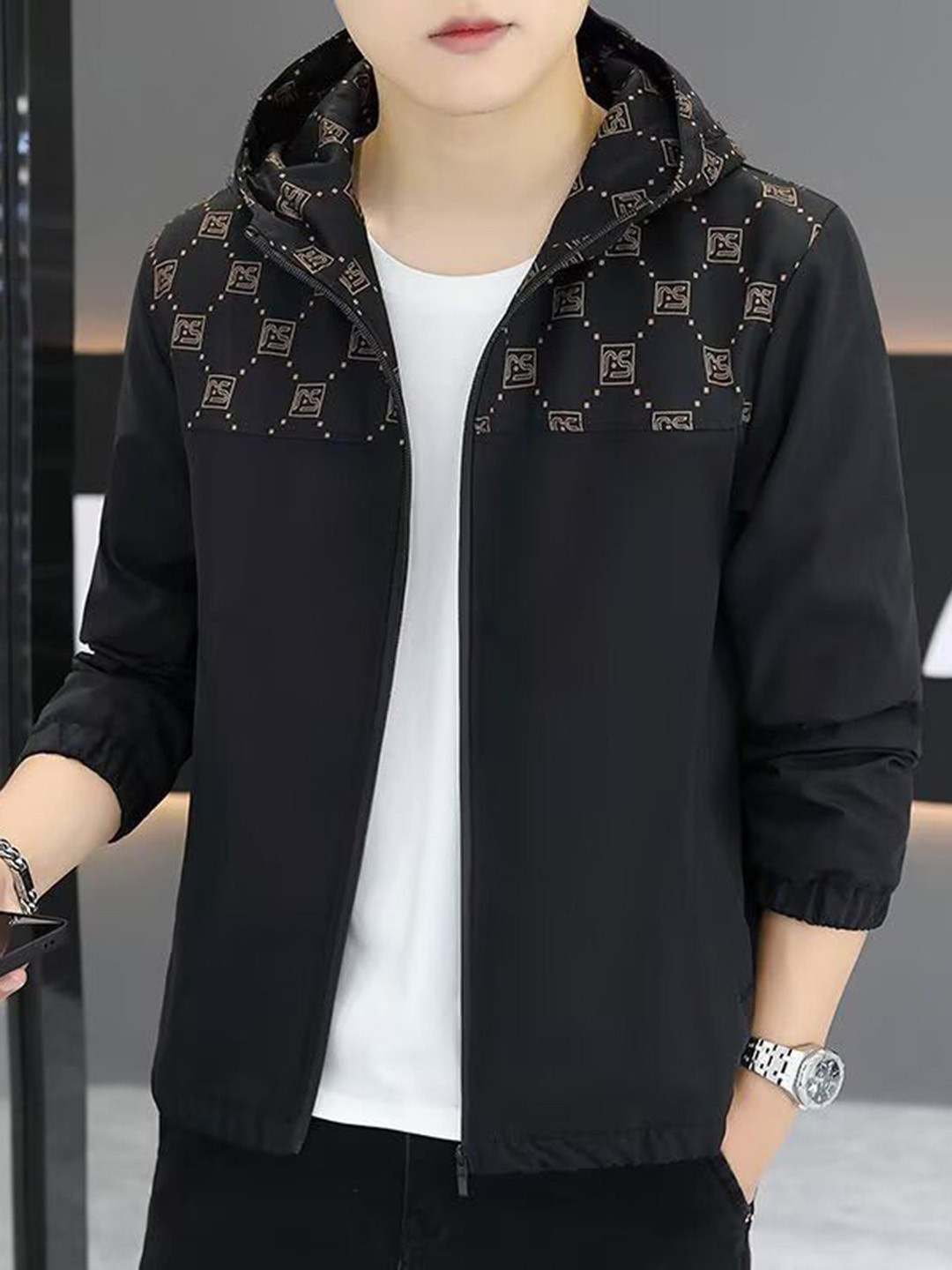 StyleCast x Revolte Men Hooded Brand Logo Insulator Tailored Jacket