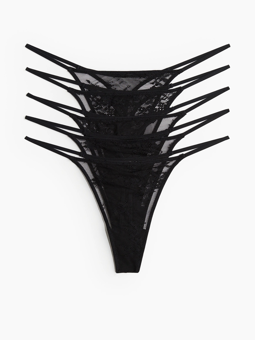 H&M Women 5-Pack Lace Tanga Thong Briefs