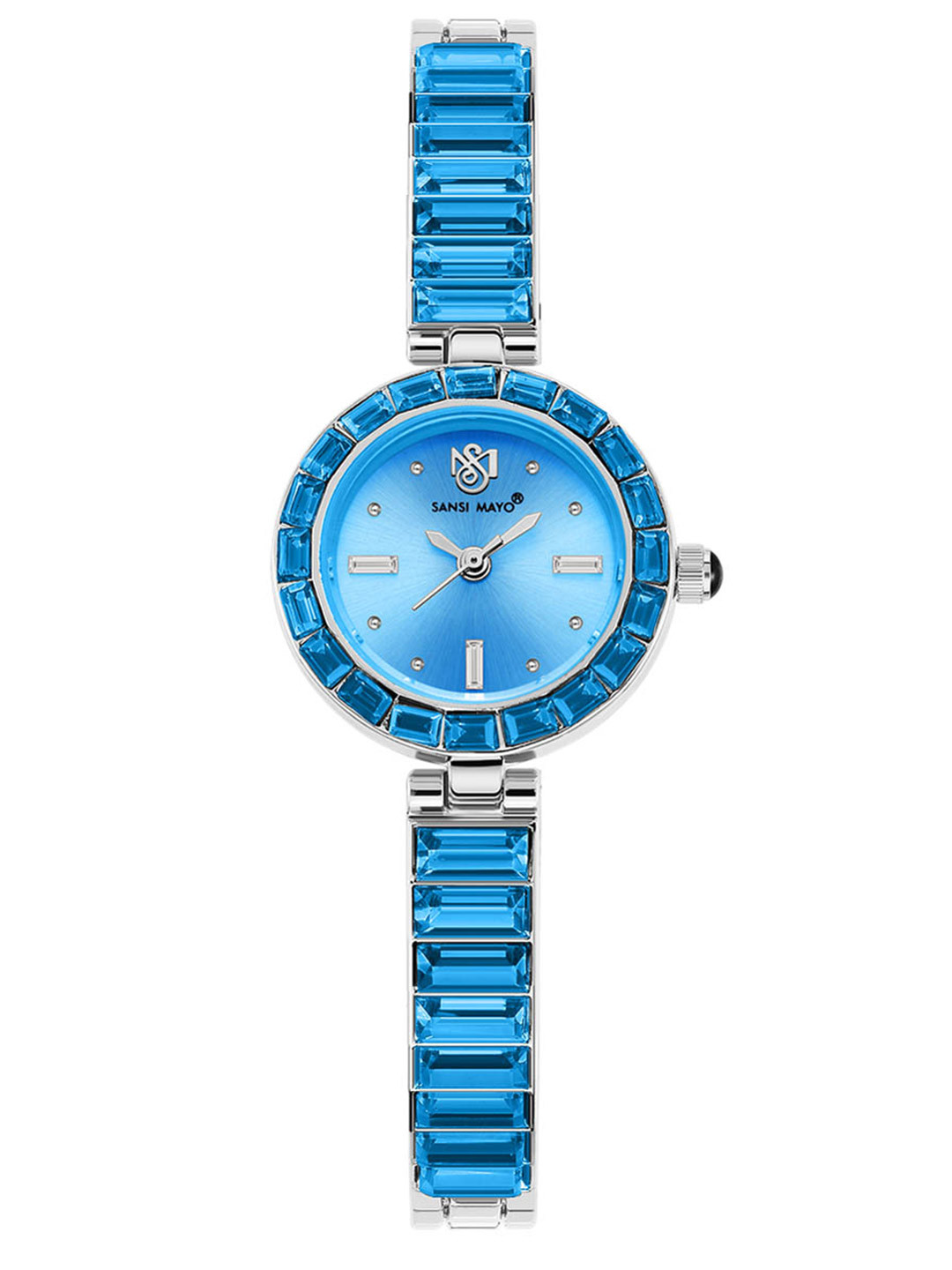 SANSIMAYO Infinity Women Stainless Steel Bracelet Style Analogue Watch SM-L-244-S-S-SB