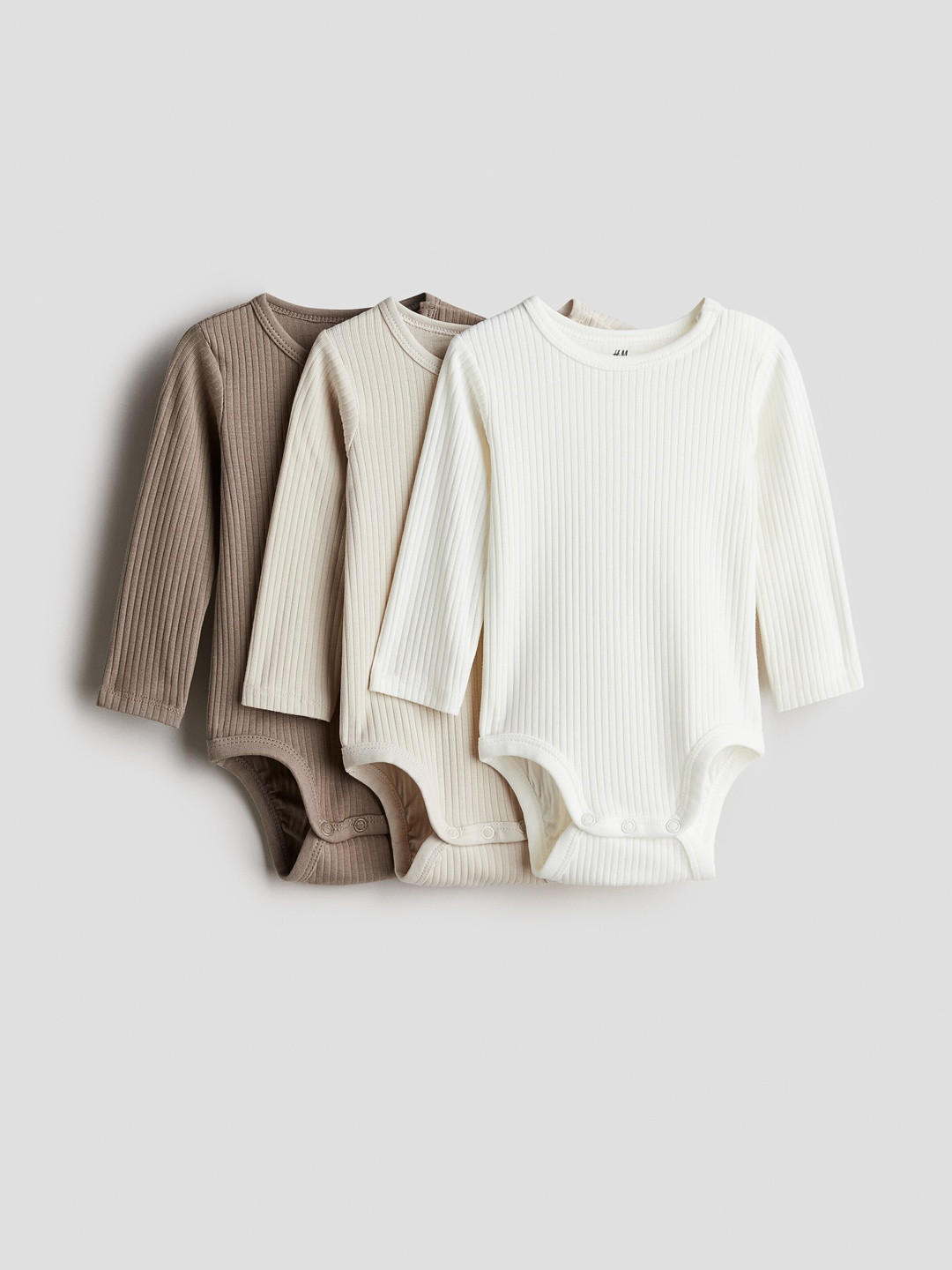 H&M Kids Girls Pack Of 3 Ribbed Bodysuits