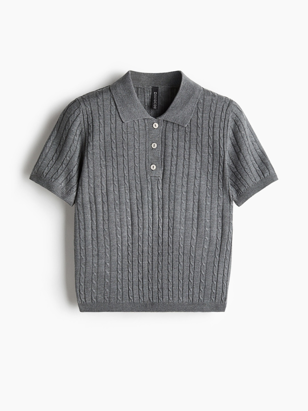 H&M Cable-Knit Polo Shirt