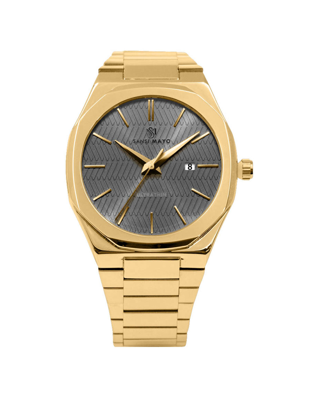 SANSIMAYO Braud Men Dial & Stainless Steel Straps Analogue Watch SM-M-160-G-G-GR