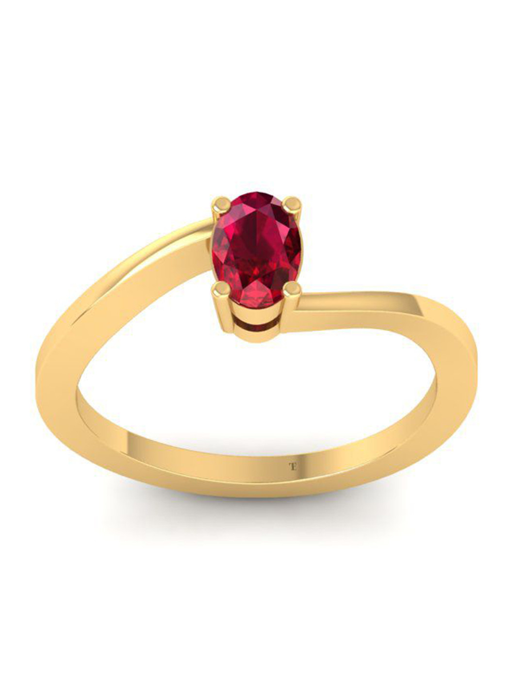 ventino Sterling Silver 14K Gold Plated Sapphire Studded Finger Ring