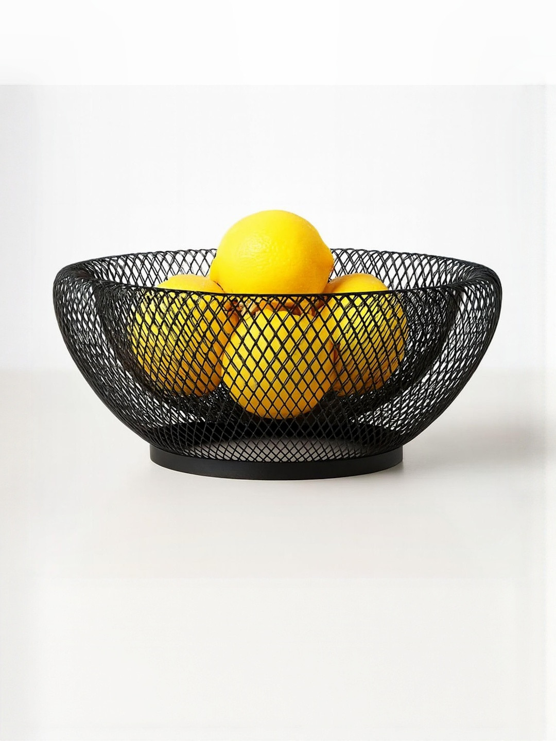 Go Hooked Black Double-Layer Metal Mesh Iron Wire Fruit Basket