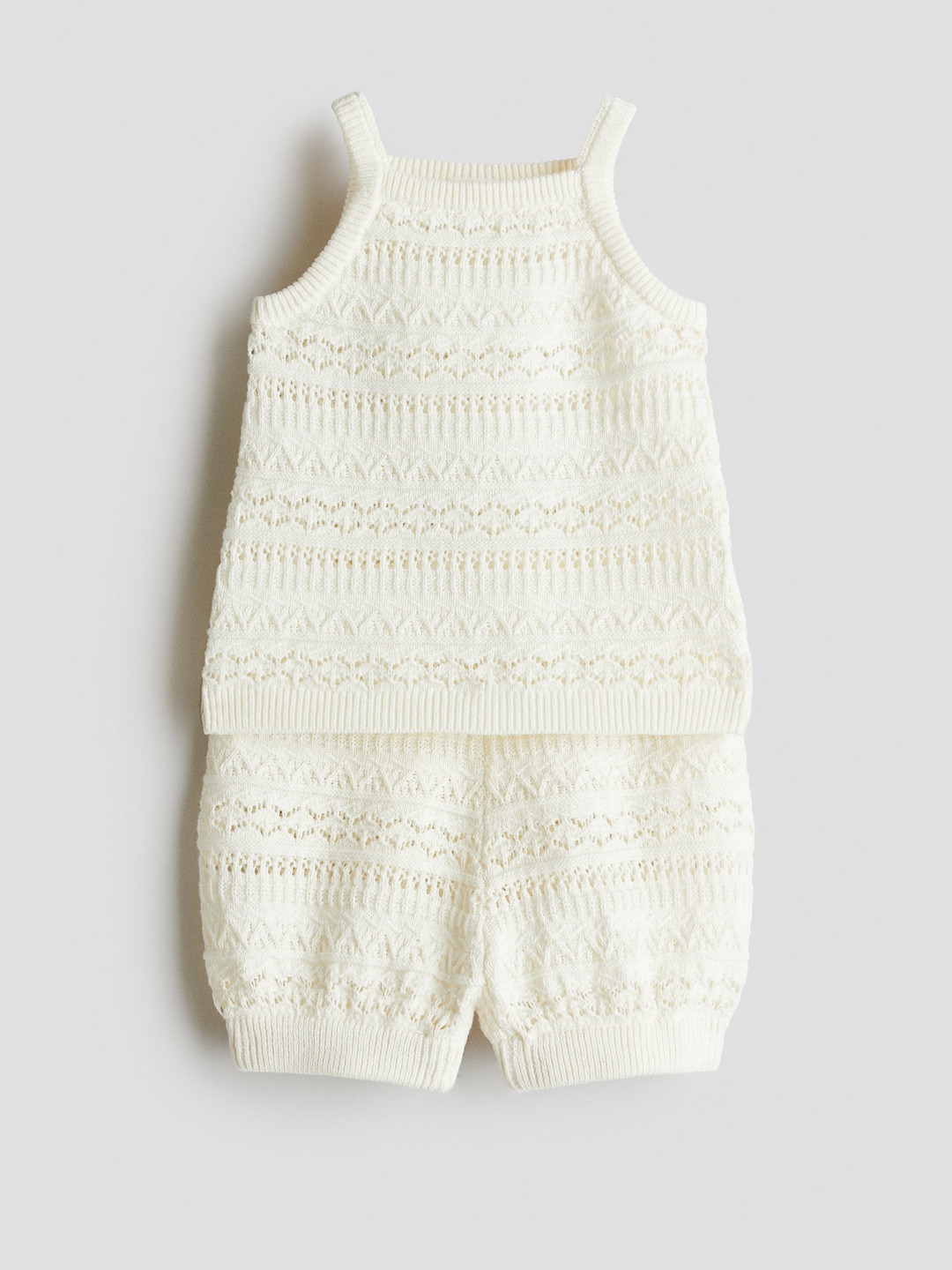 H&M Girls Pure Cotton 2-Piece Pattern-Knit Set