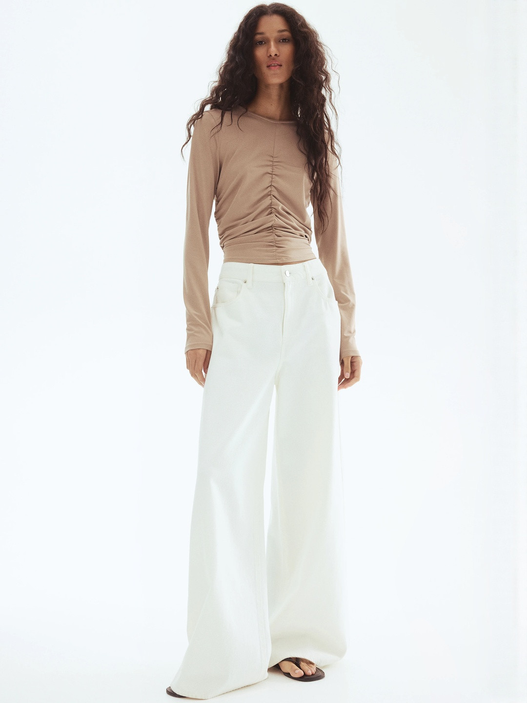 H&M Draped Long-Sleeved Top