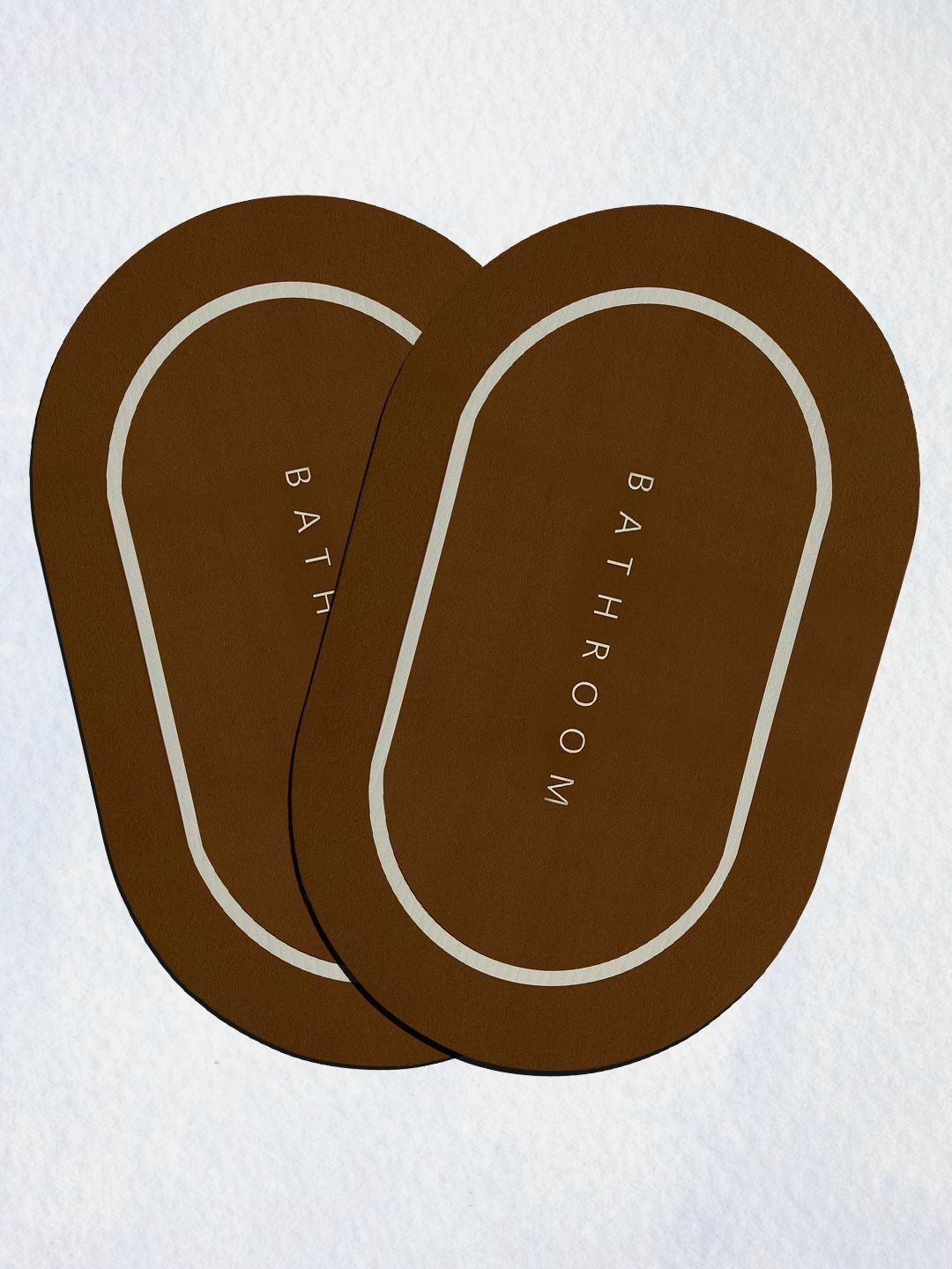 SITTELLA Pack of 2 Anti-Skid Oval Bathroom Printed Rubber Mat