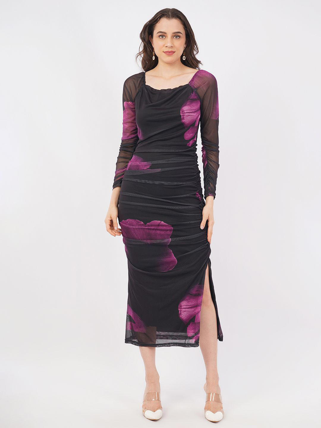 Deshi Girl Women Floral Printed Maxi Bodycon Dress