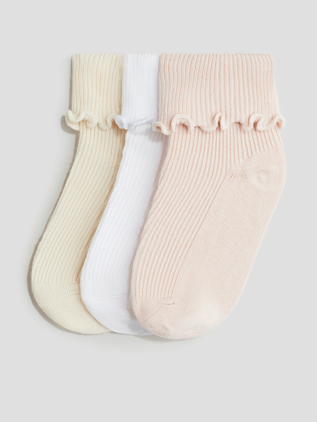 H&M Girls Pack of 3 Overlocked Foldover Socks