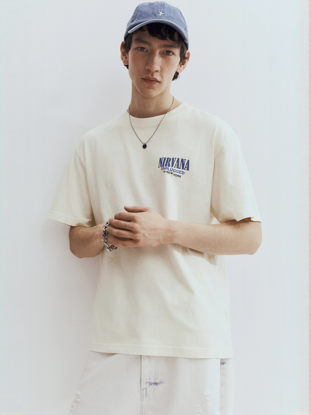 H&M Loose Fit Vintage-Look Printed T-Shirt