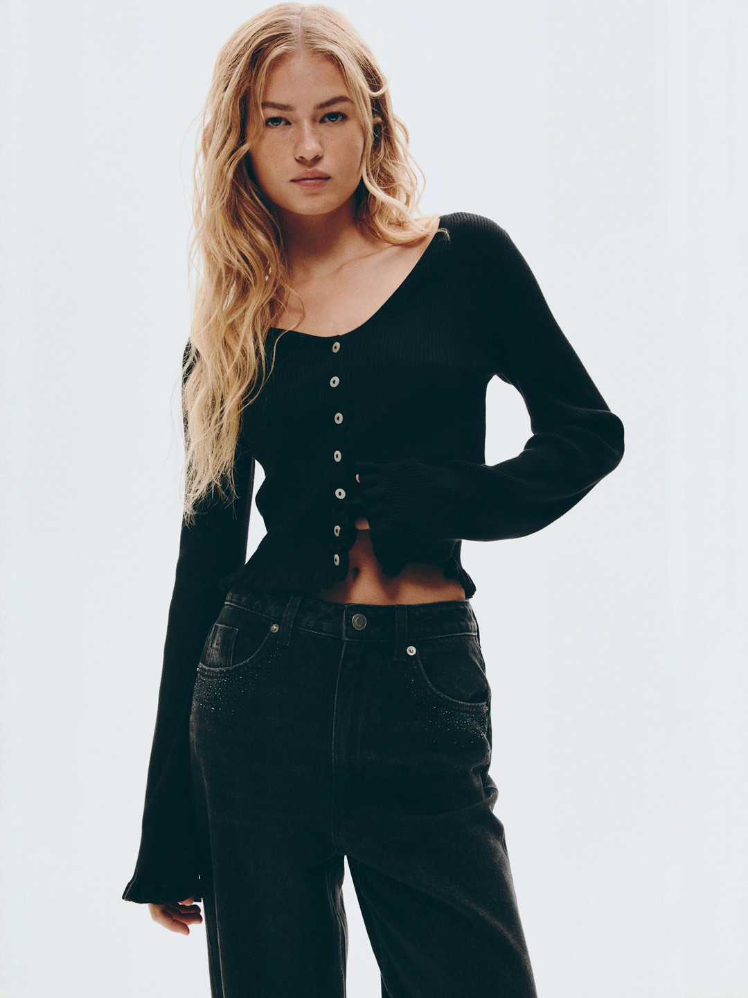 H&M Women Frill-trimmed cardigan