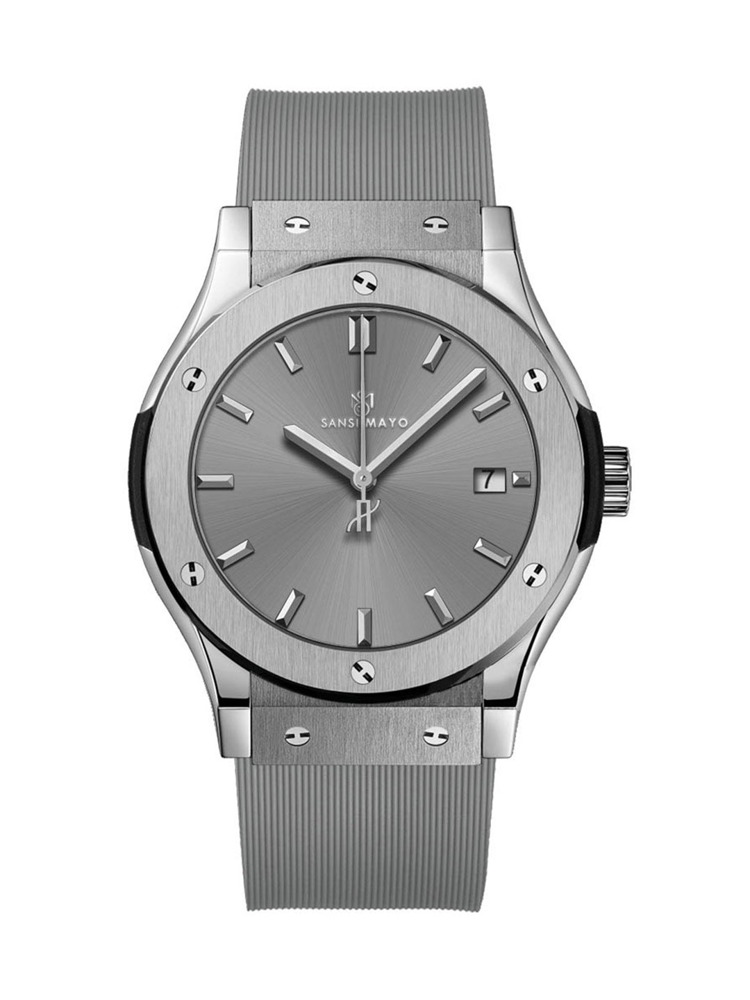 SANSIMAYO Gama Dial & Bracelet Style Straps Analogue Watch SM-M-78-GR-S-GR