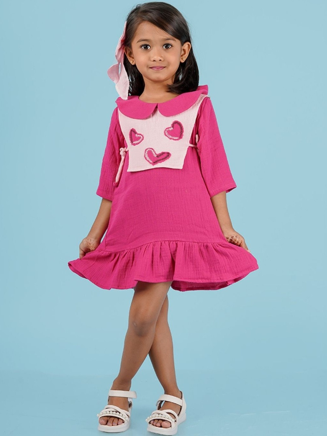 LOYZO-LOYAL TO JOY Girls Handcrafted A-Line Shift Dress