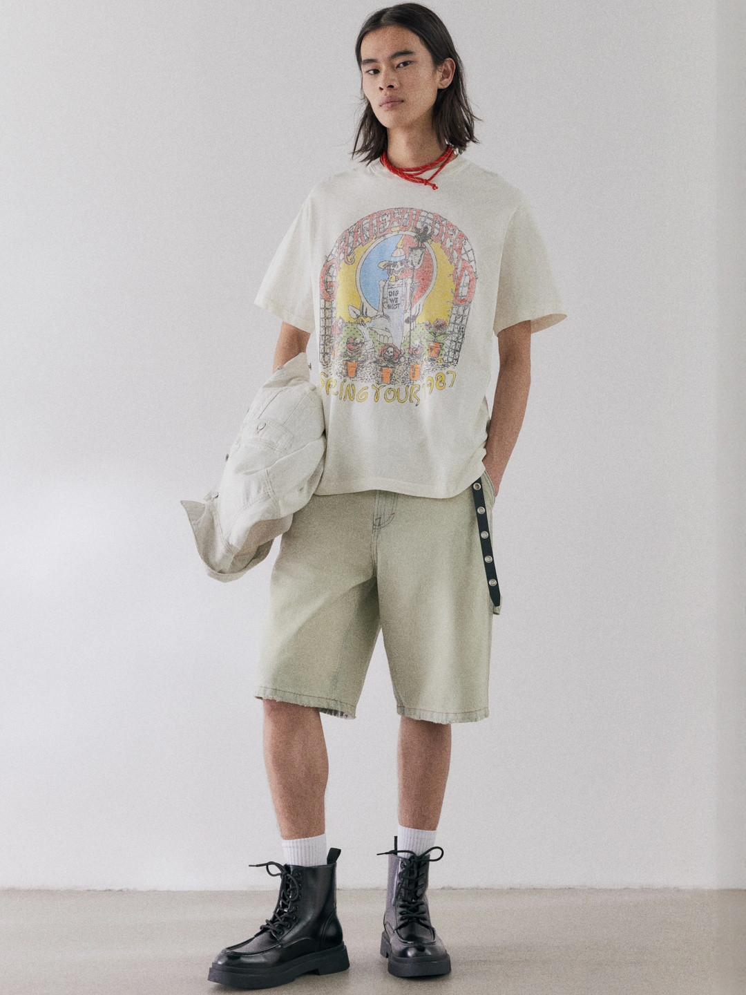 H&M Loose Fit Vintage-Look Printed T-shirt