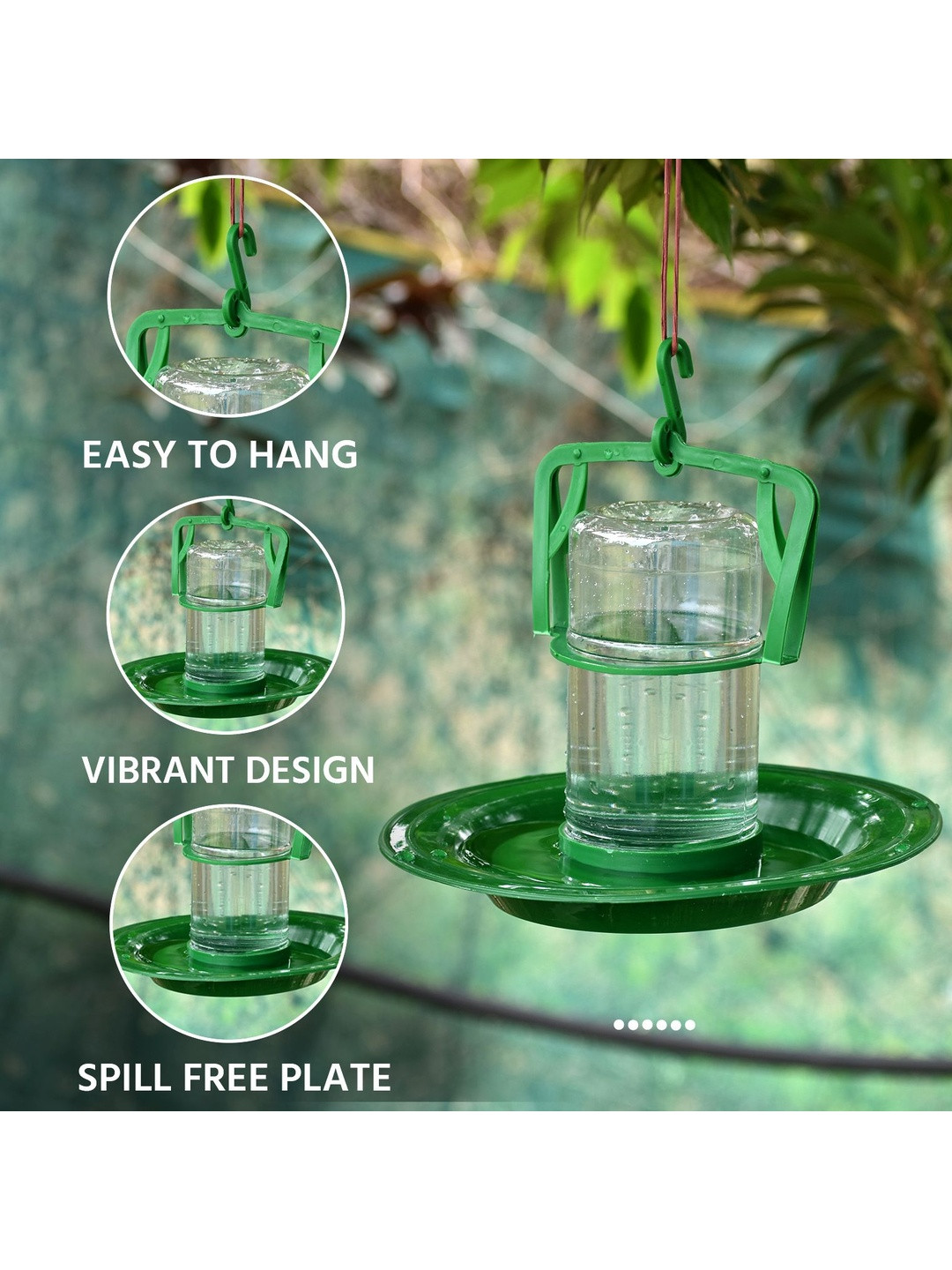 AMIJIVDAYA Pack of 2 Birds Water Feeder With Hanging Hook