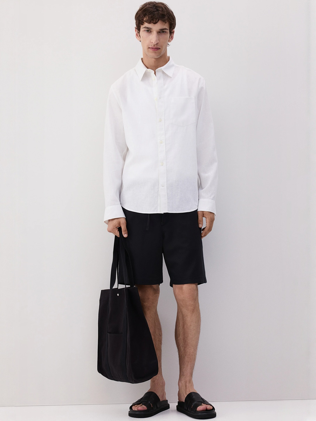 H&M Regular Fit Linen-Blend Shirt