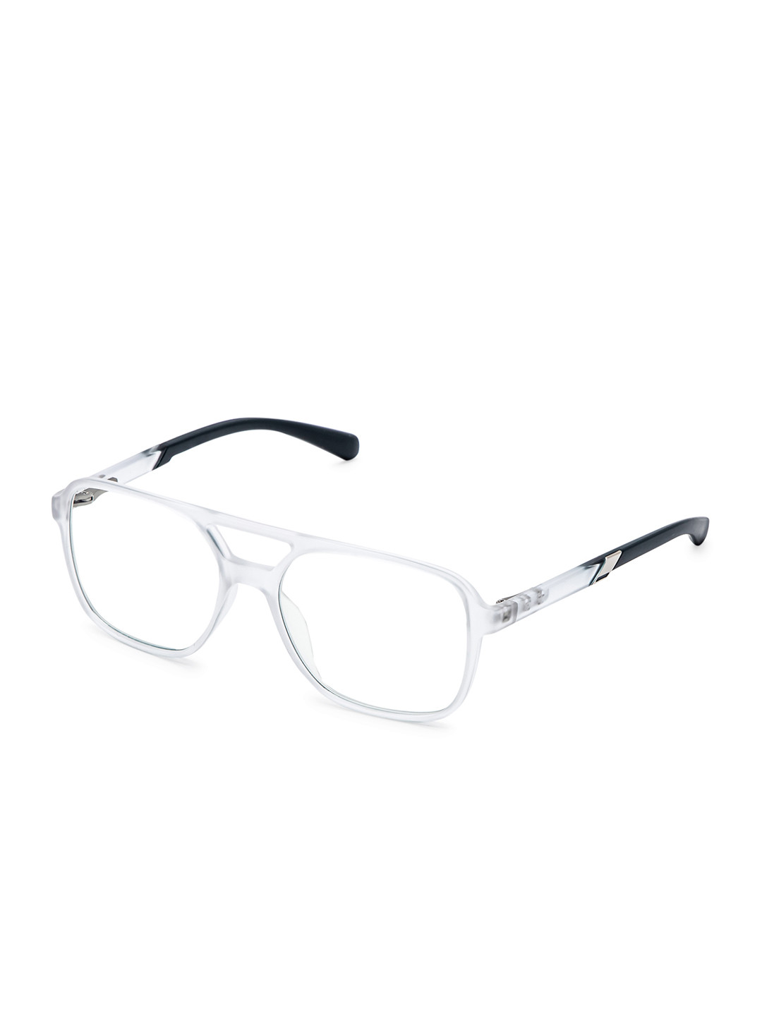 Intellilens Unisex Transparent & Grey Full Rim Rectangle Frames