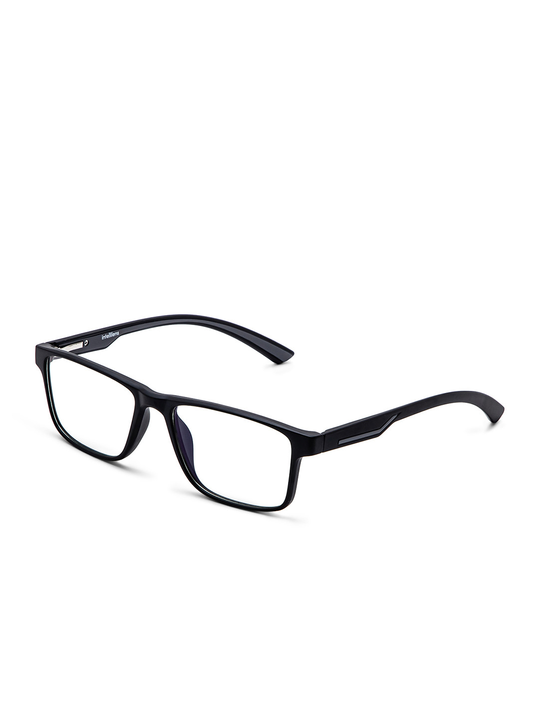 Intellilens Unisex Transparent & Black Full Rim Square Frames