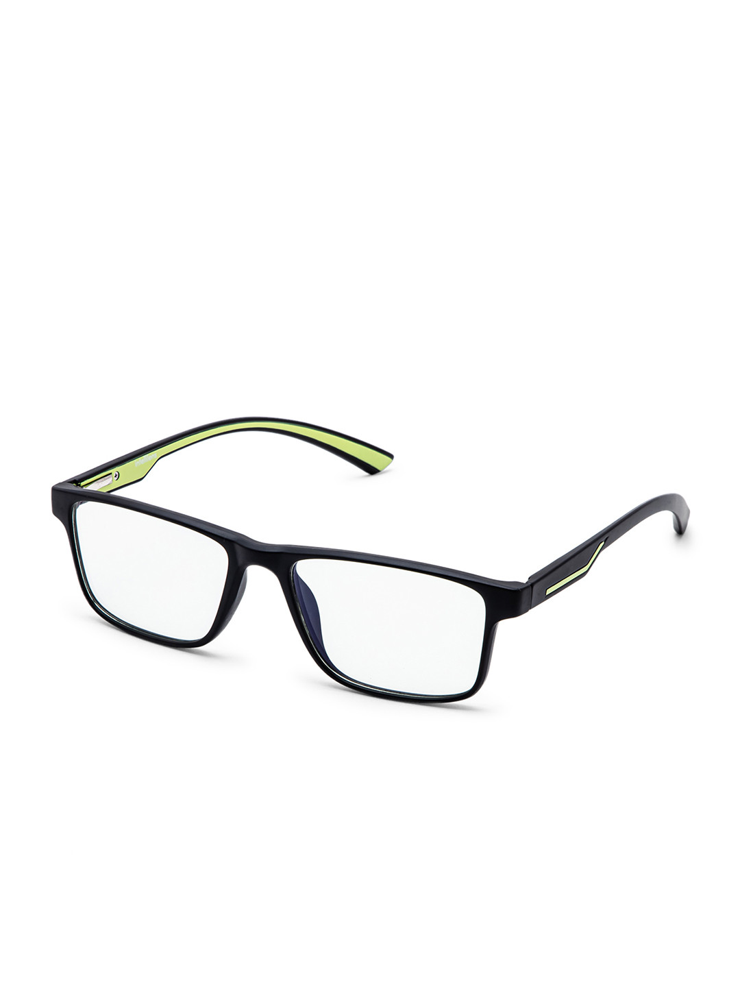 Intellilens Unisex Transparent & Black Full Rim Anti Glare Square Frames 1000000060894