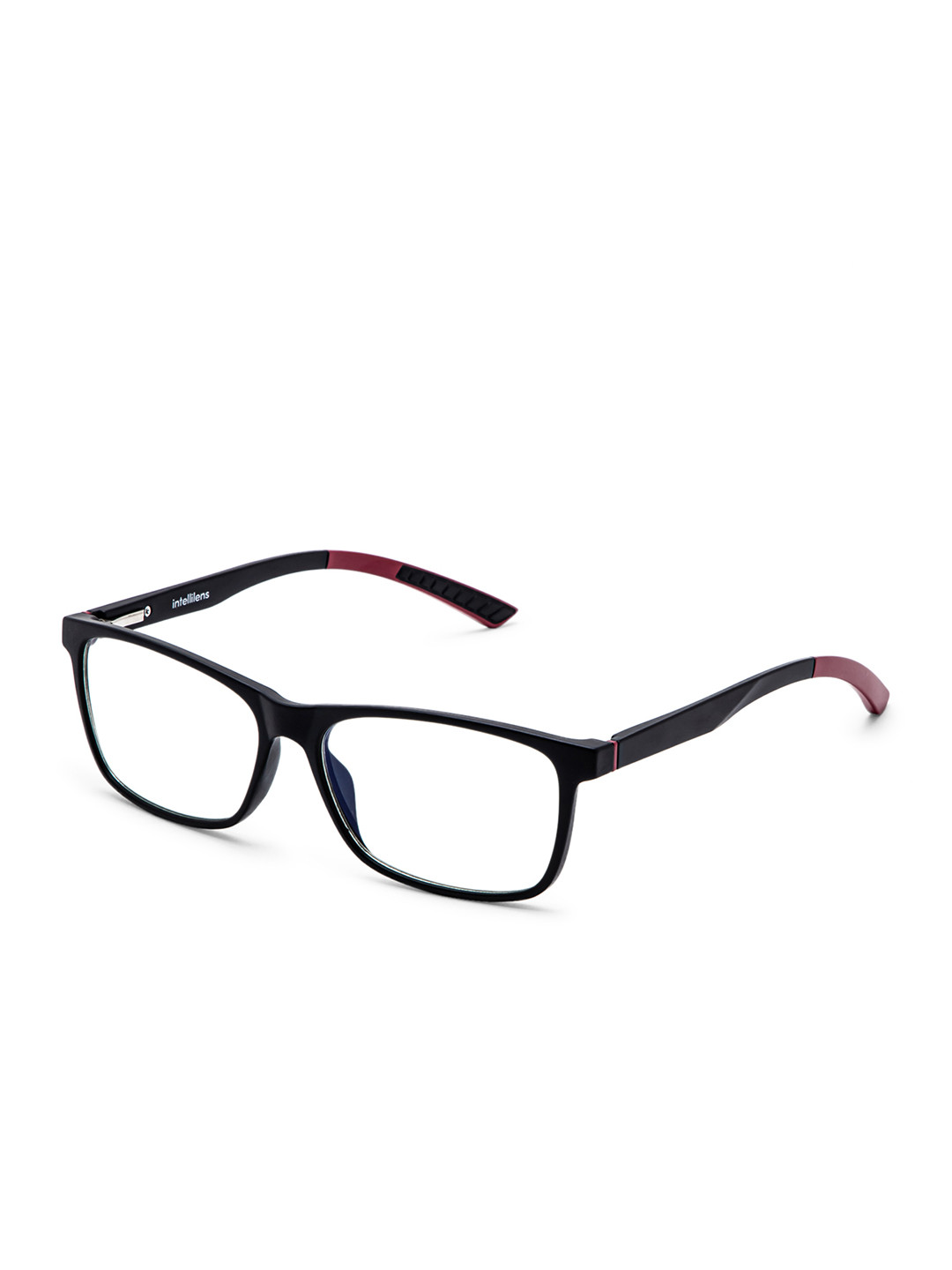 Intellilens Unisex Black Full Rim Polycarbonate Square Frames