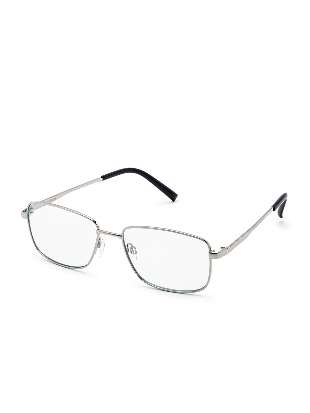 Intellilens Transparent & Silver Solid Full Rim Square Frames
