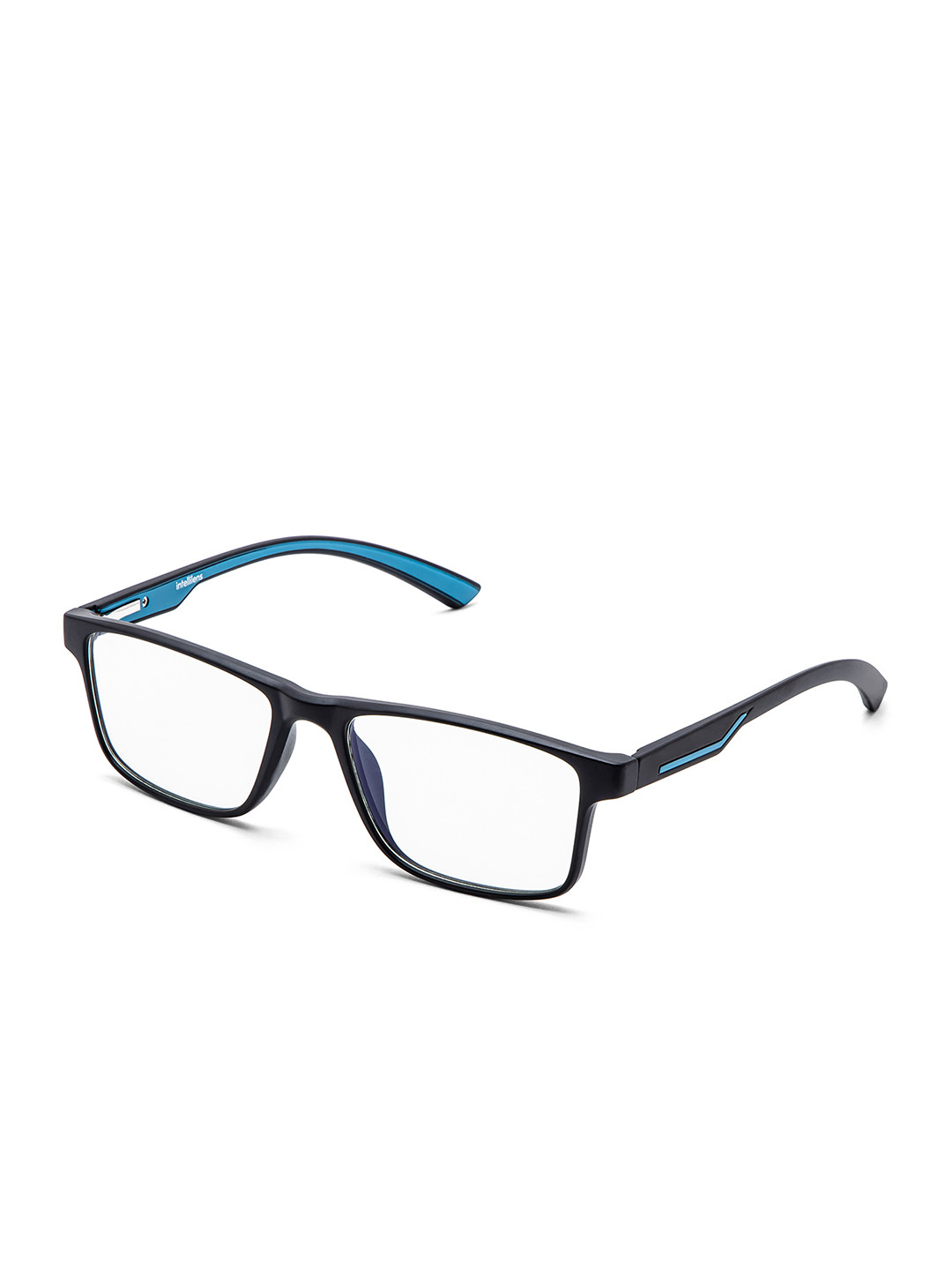 Intellilens Unisex Transparent & Black Full Rim Rectangle Frames